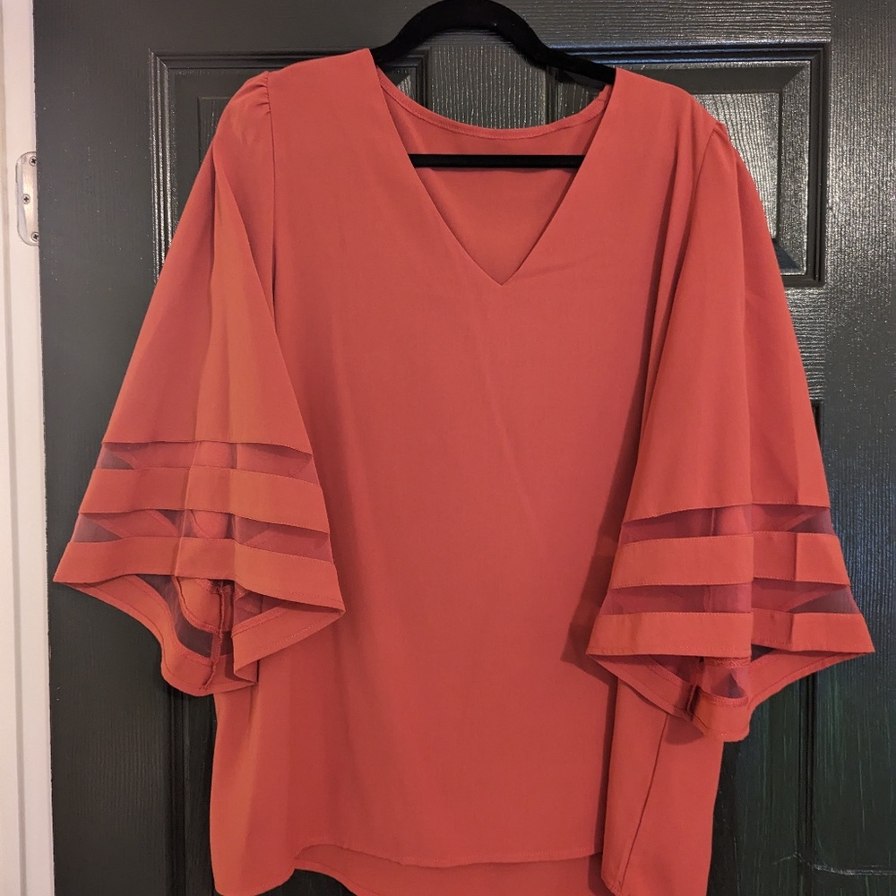 Rust Orange Blouse